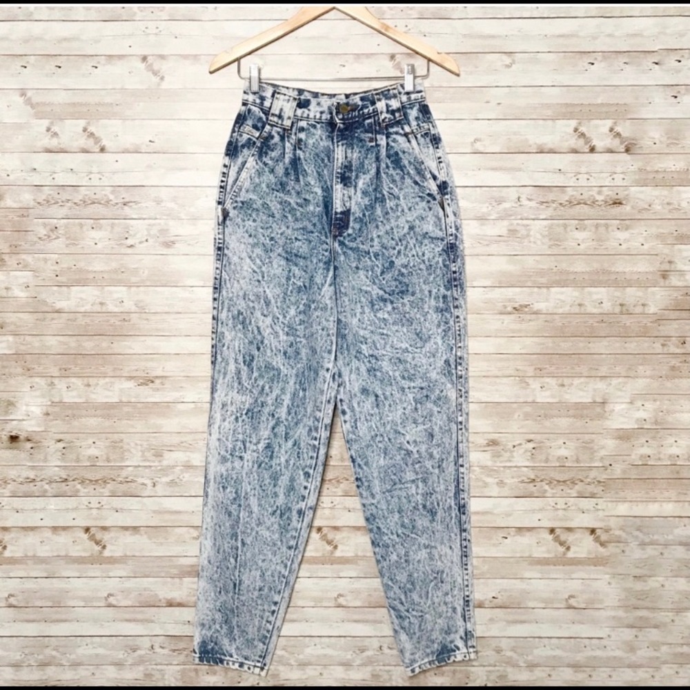 Vintage Chic Acid Wash High Rise Mom Jeans Sz 4
